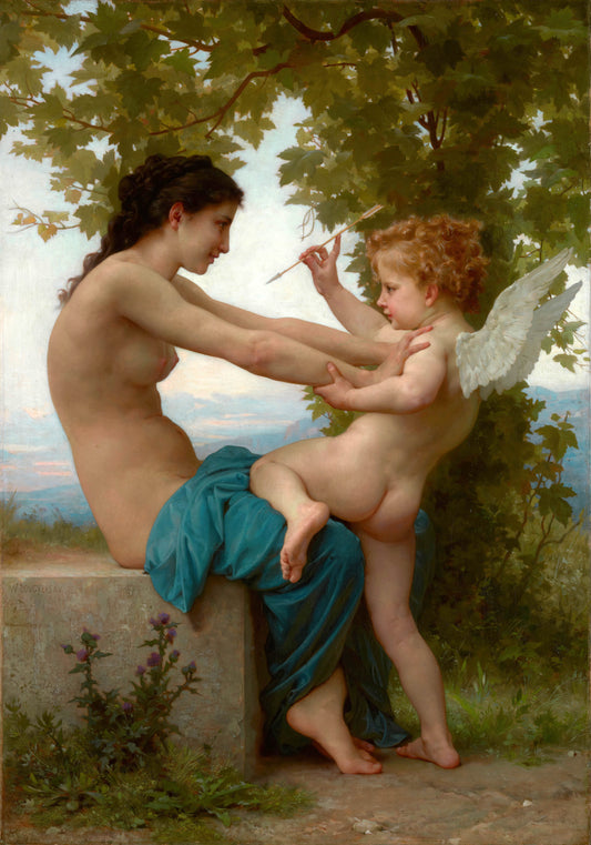 A Young Girl Defending Herself Against Love - William Bouguereau