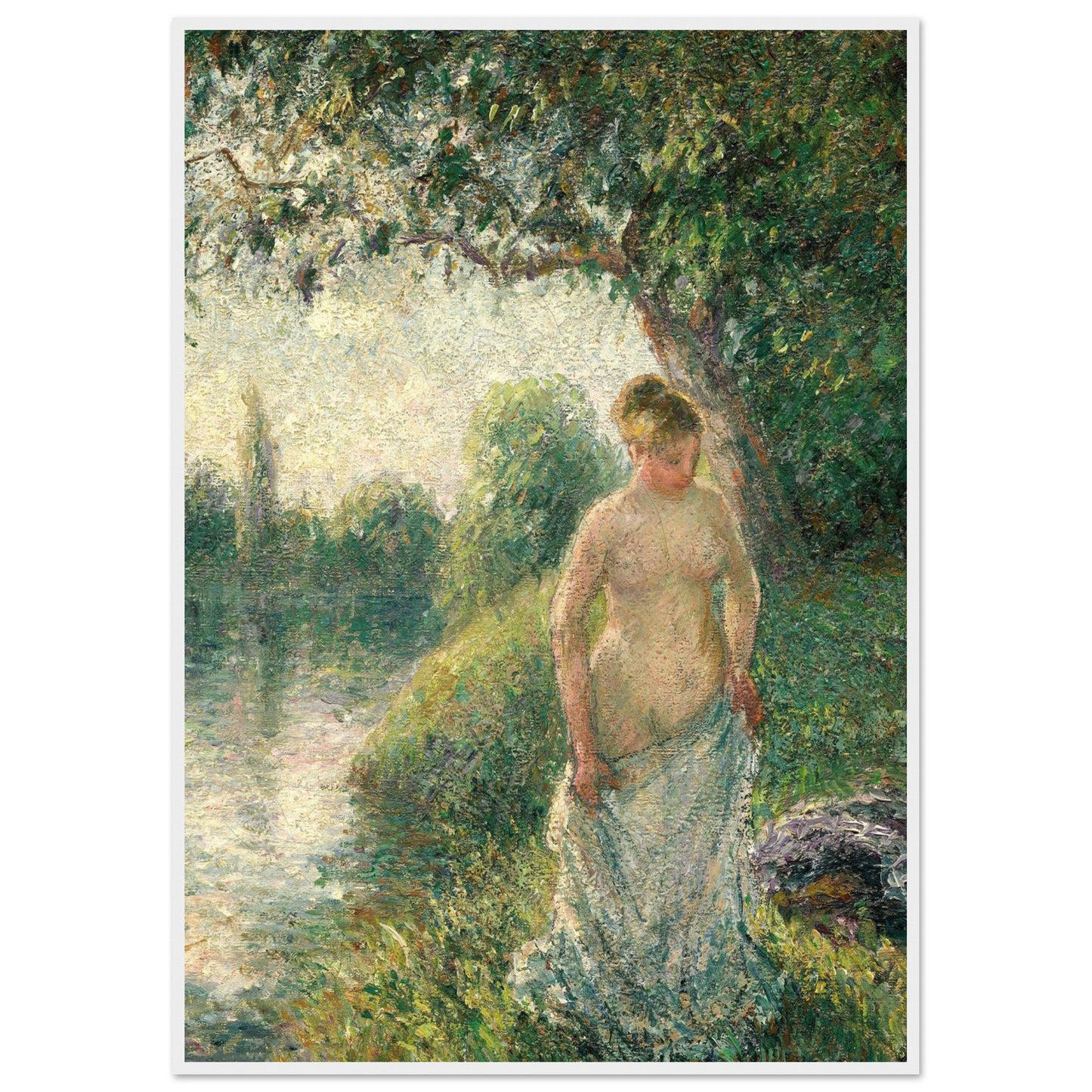 Il Bagnante - Camille Pissarro - Poster con cornice
