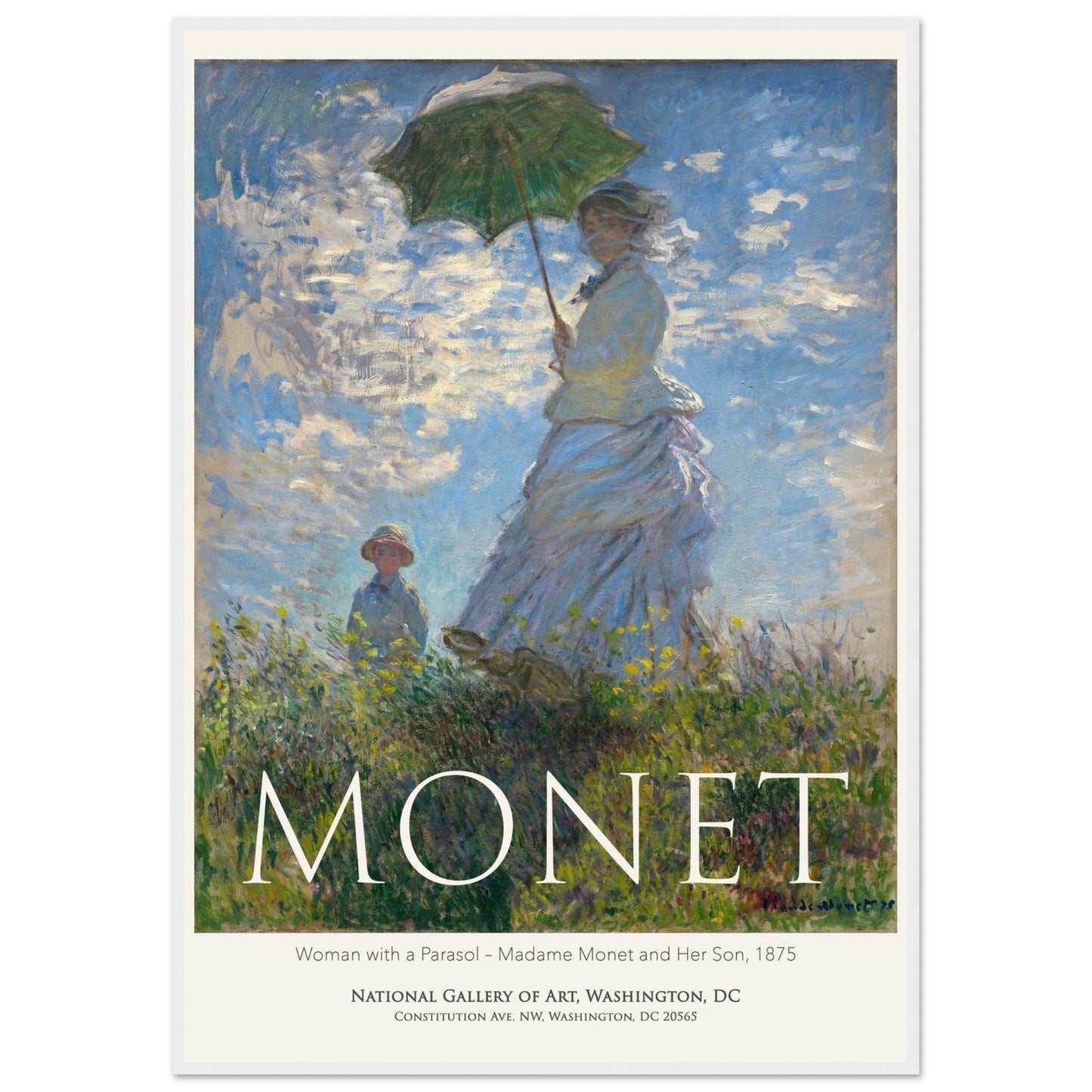 Donna con un Parasol - Claude Monet - Poster con cornice