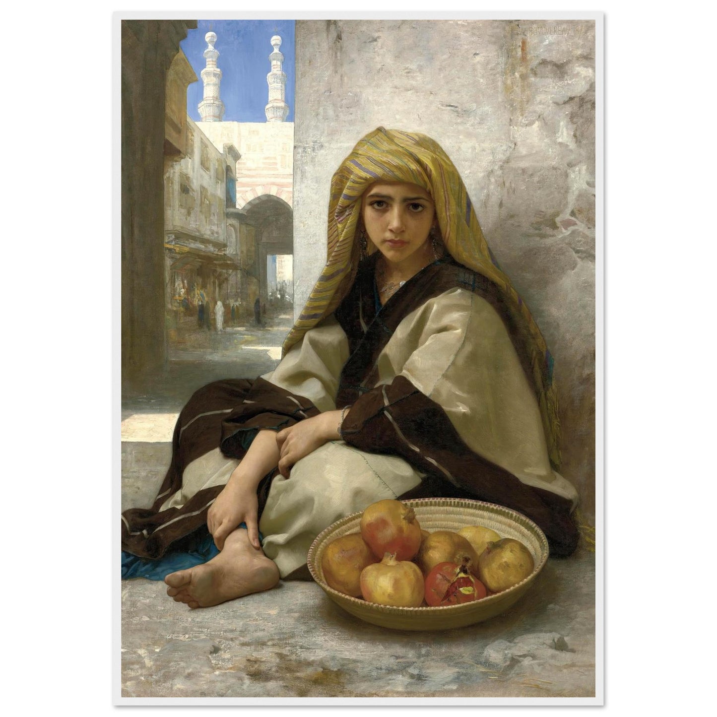 Il Venditore di Melograni - William Bouguereau - Poster con cornice
