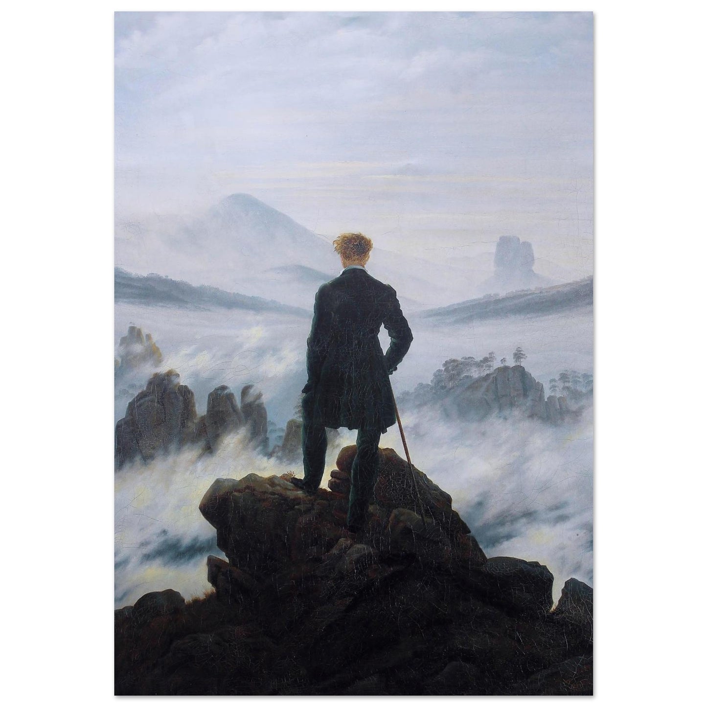 Viandante sopra il mare di nebbia - Caspar David Friedrich - Poster senza cornice