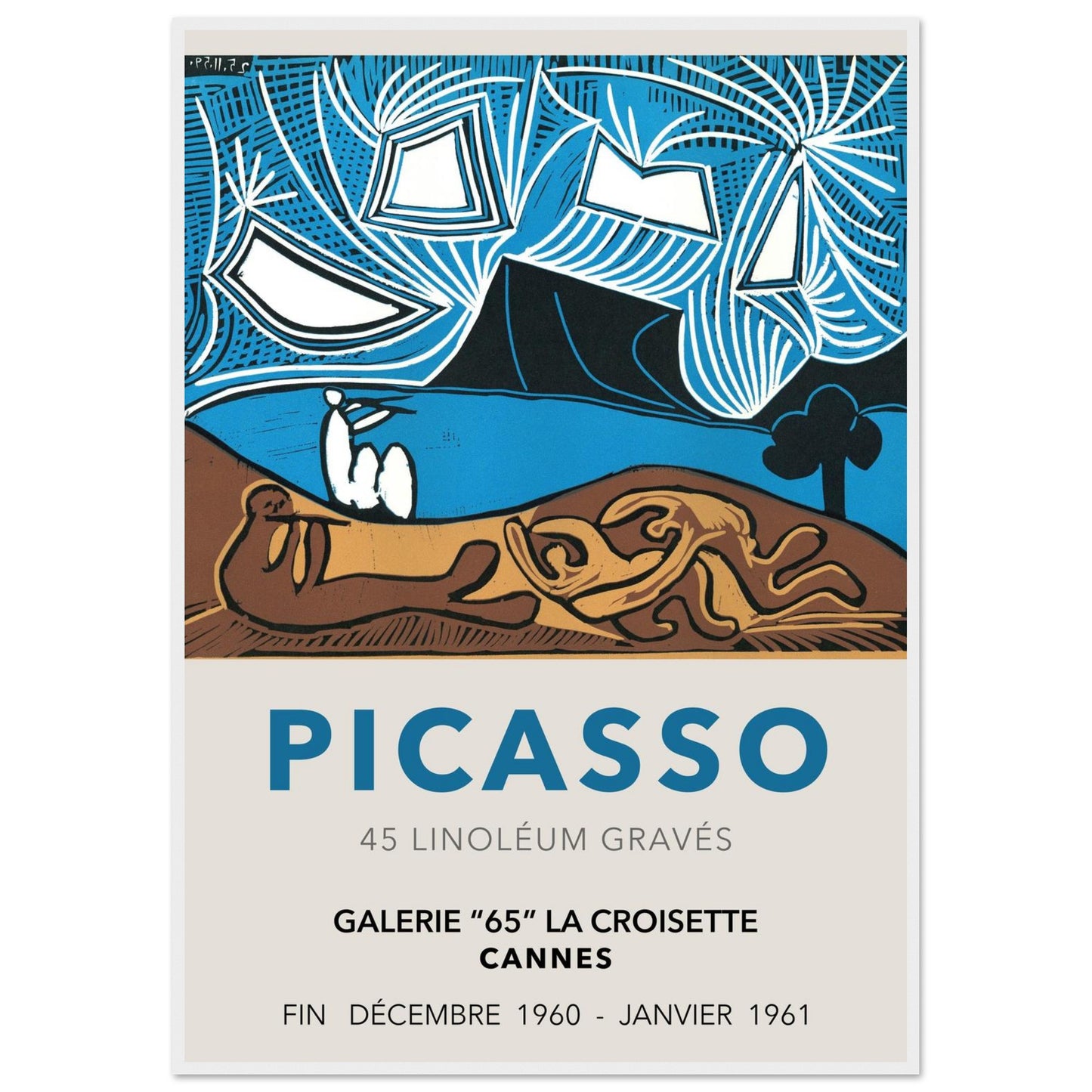 Linoleum Graves - Pablo Picasso - Poster con cornice
