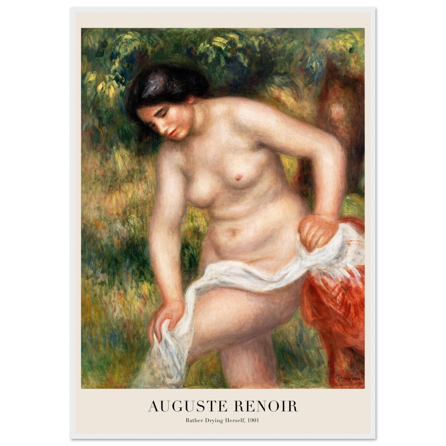 Bagnante che si Asciuga - Pierre-Auguste Renoir - Poster con cornice