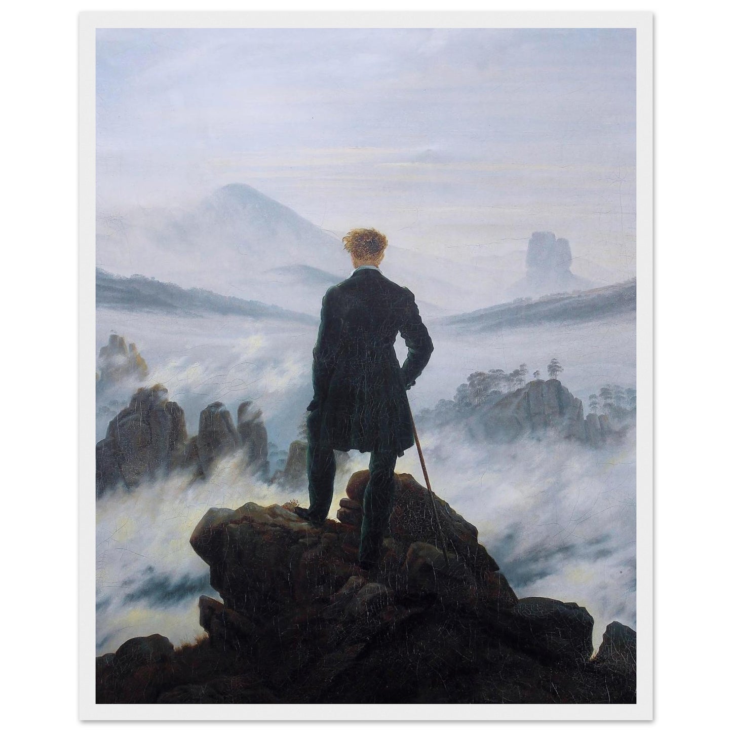 Viandante sopra il mare di nebbia - Caspar David Friedrich - Poster con cornice