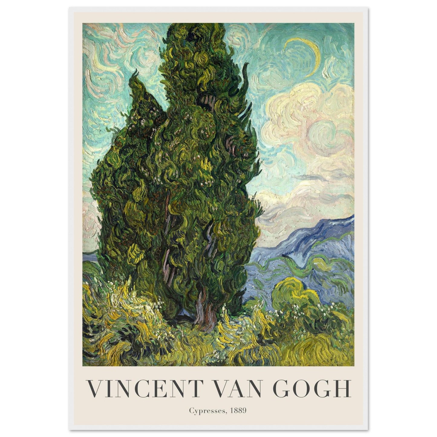 Cipressi - Vincent van Gogh - Poster con cornice