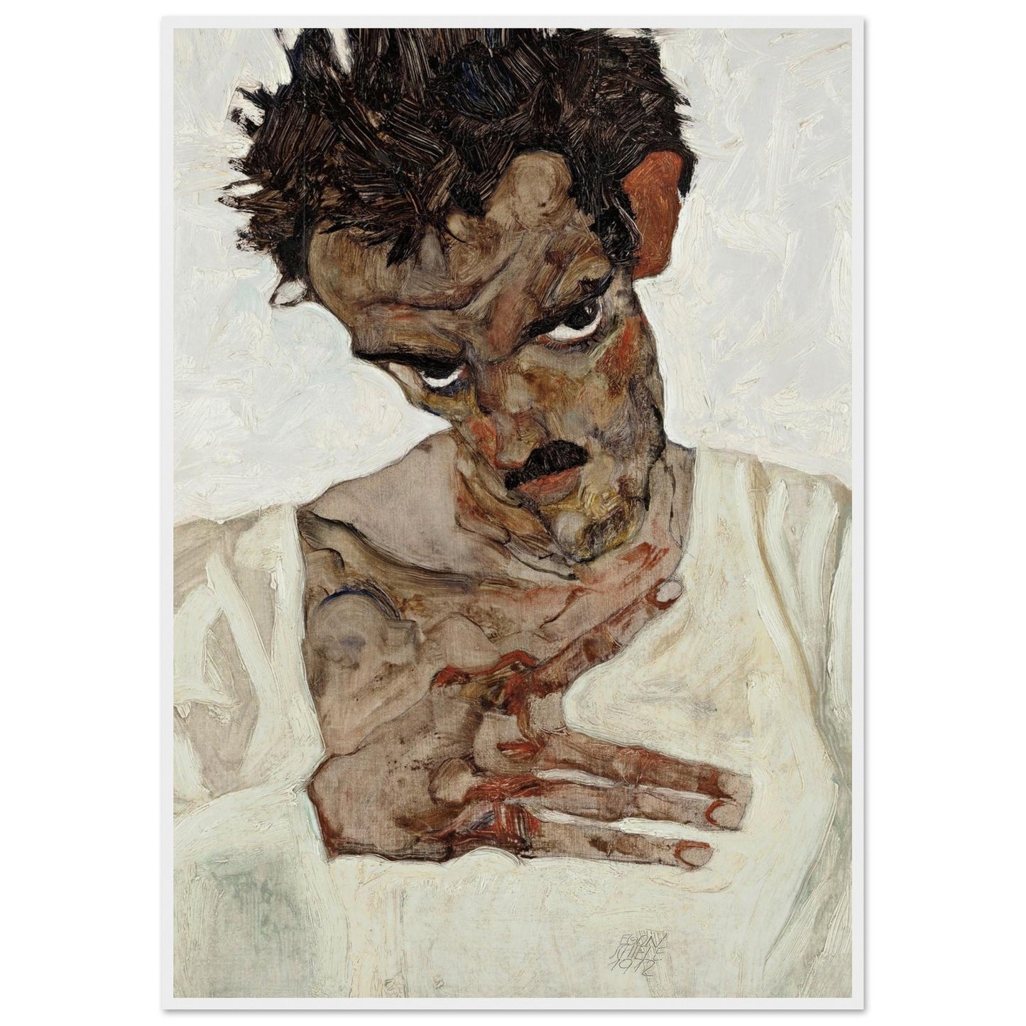 Autoritratto - Egon Schiele - Poster con cornice