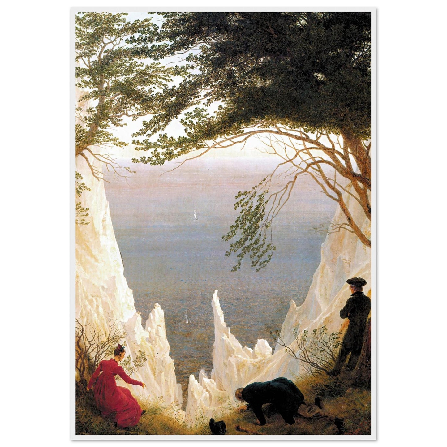 Cliff di gesso a Rügen - Caspar David Friedrich - Poster con cornice