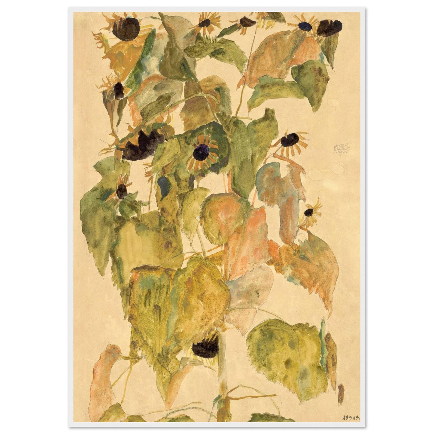 Girasoli - Egon Schiele - Poster con cornice