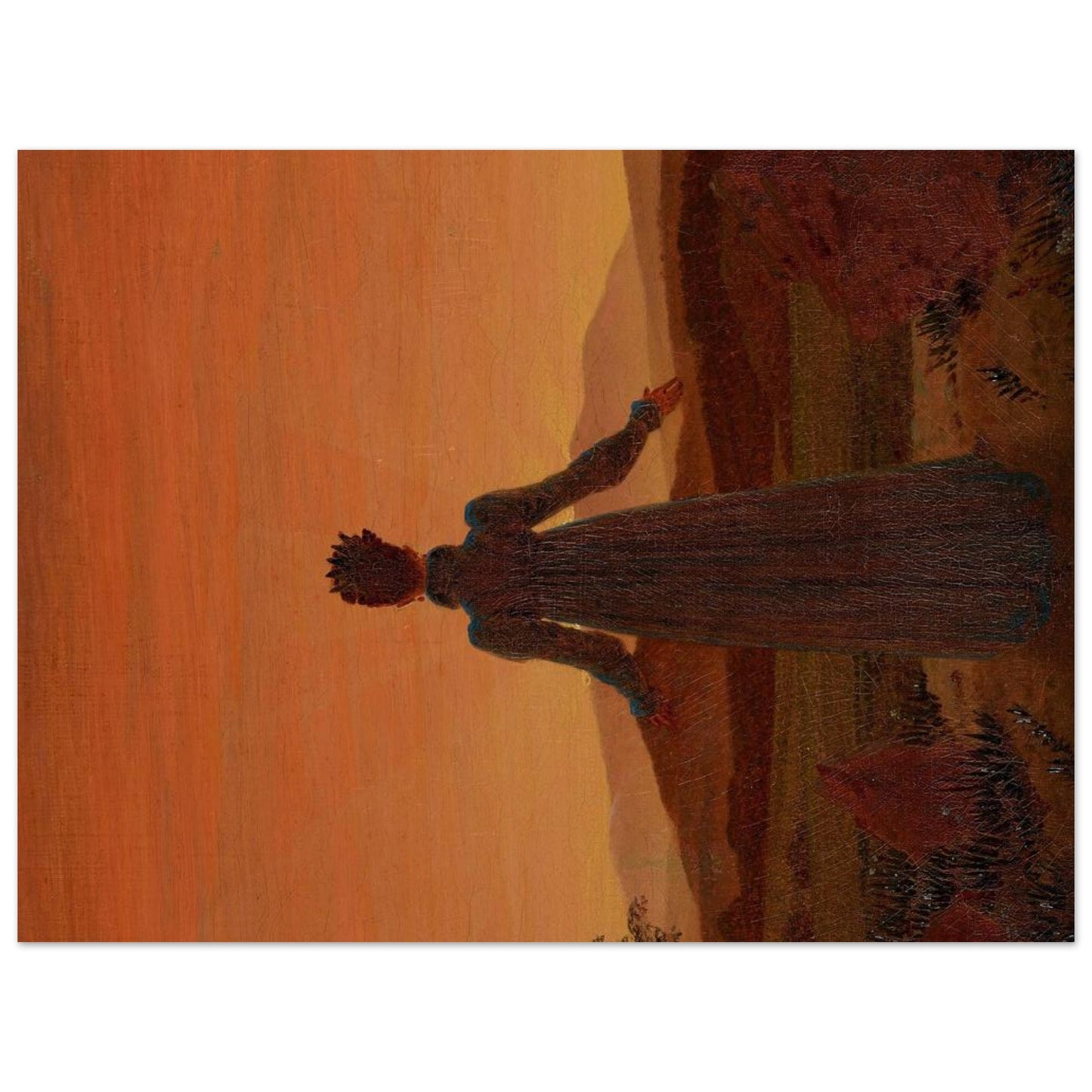 Donna davanti al Sole Calante - Caspar David Friedrich - Poster senza cornice