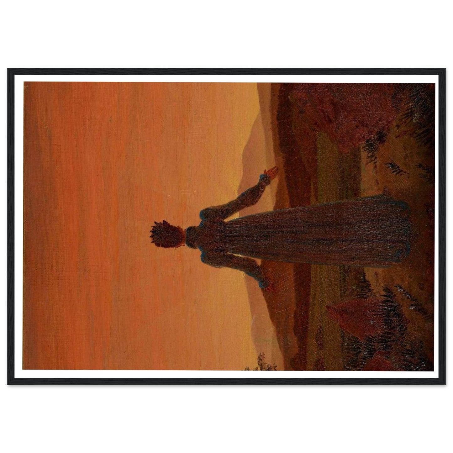 Donna davanti al Sole Calante - Caspar David Friedrich - Poster con cornice