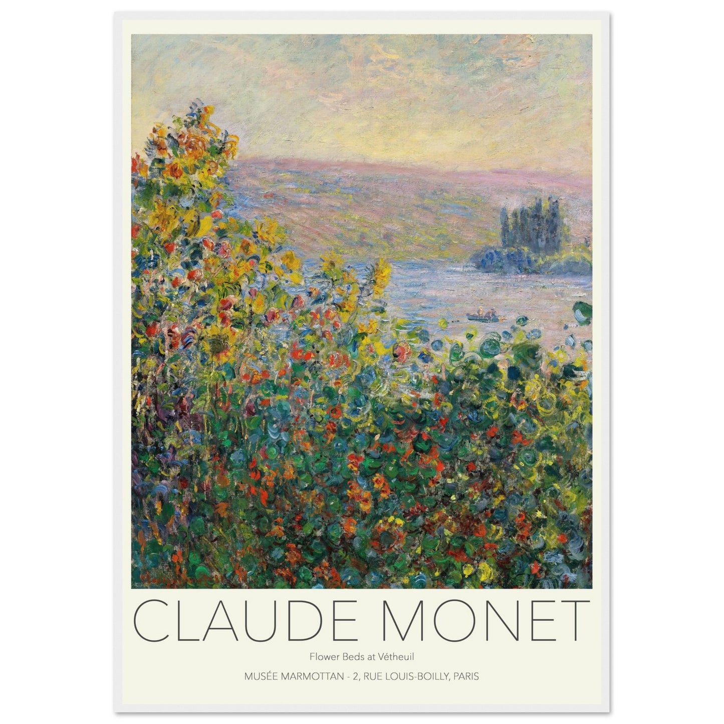 Letti di Fiori - Claude Monet - Poster con cornice
