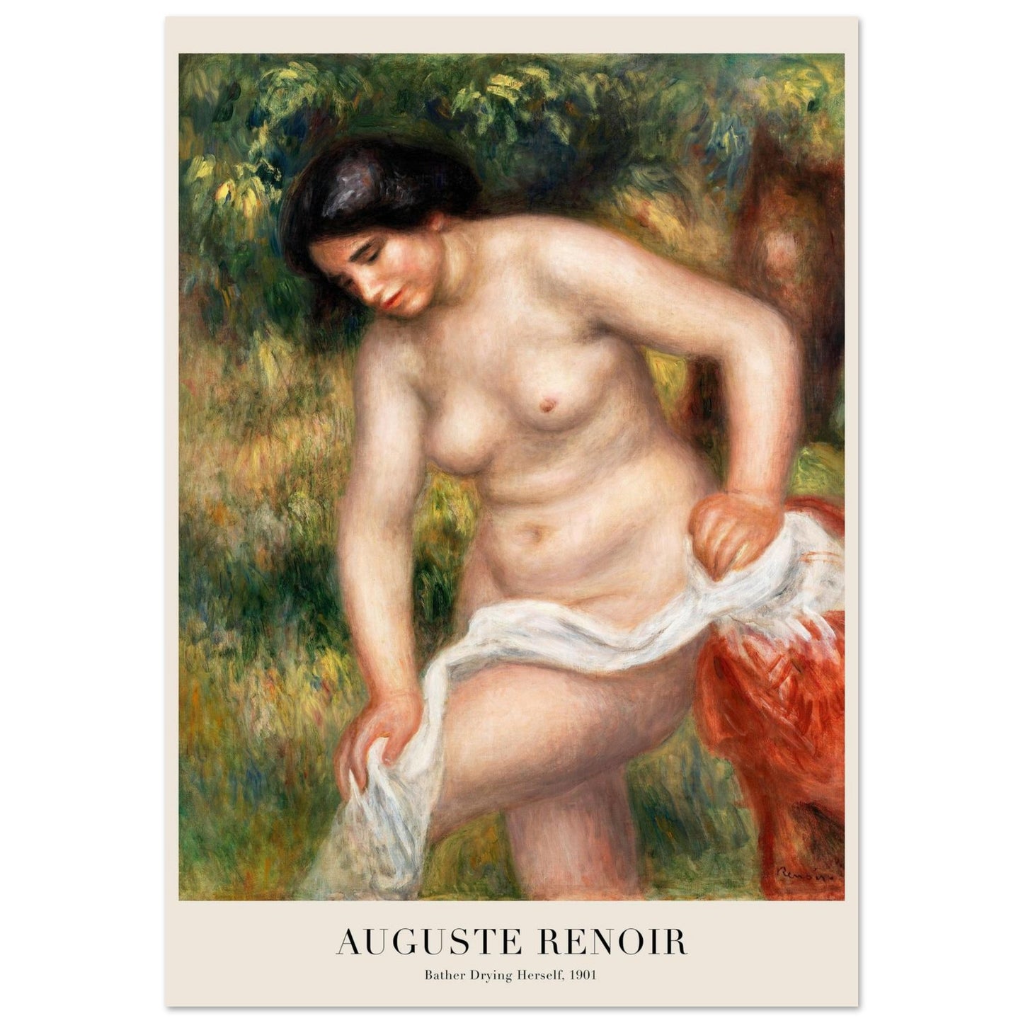 Bagnante che si Asciuga - Pierre-Auguste Renoir - Poster senza cornice