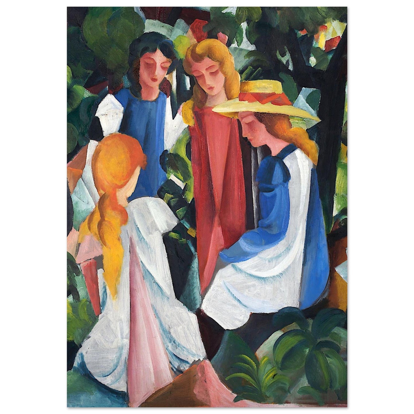 August Macke - Composizione con una donna - Poster senza cornice