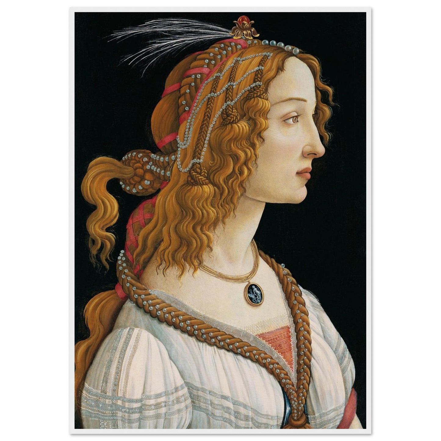 Signora Idealizzata - Sandro Botticelli - Poster con cornice