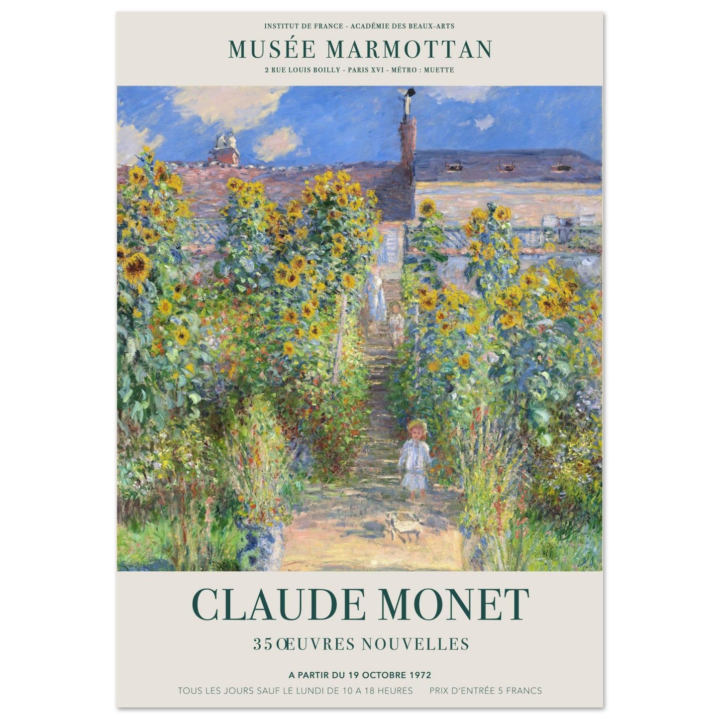Giardino a Vetheuil - Claude Monet - Poster senza cornice