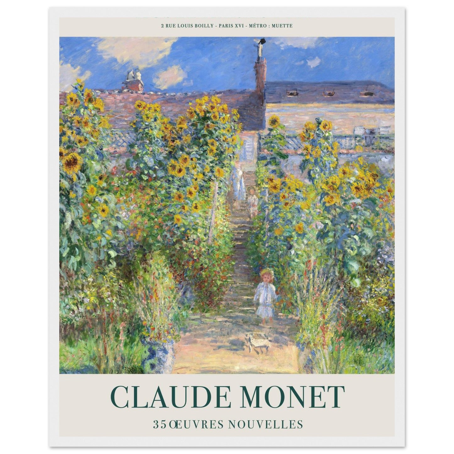 Giardino a Vetheuil - Claude Monet - Poster con cornice