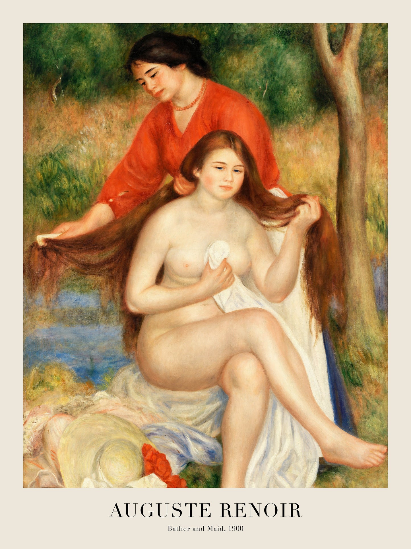 Bather and Maid - Pierre-Auguste Renoir